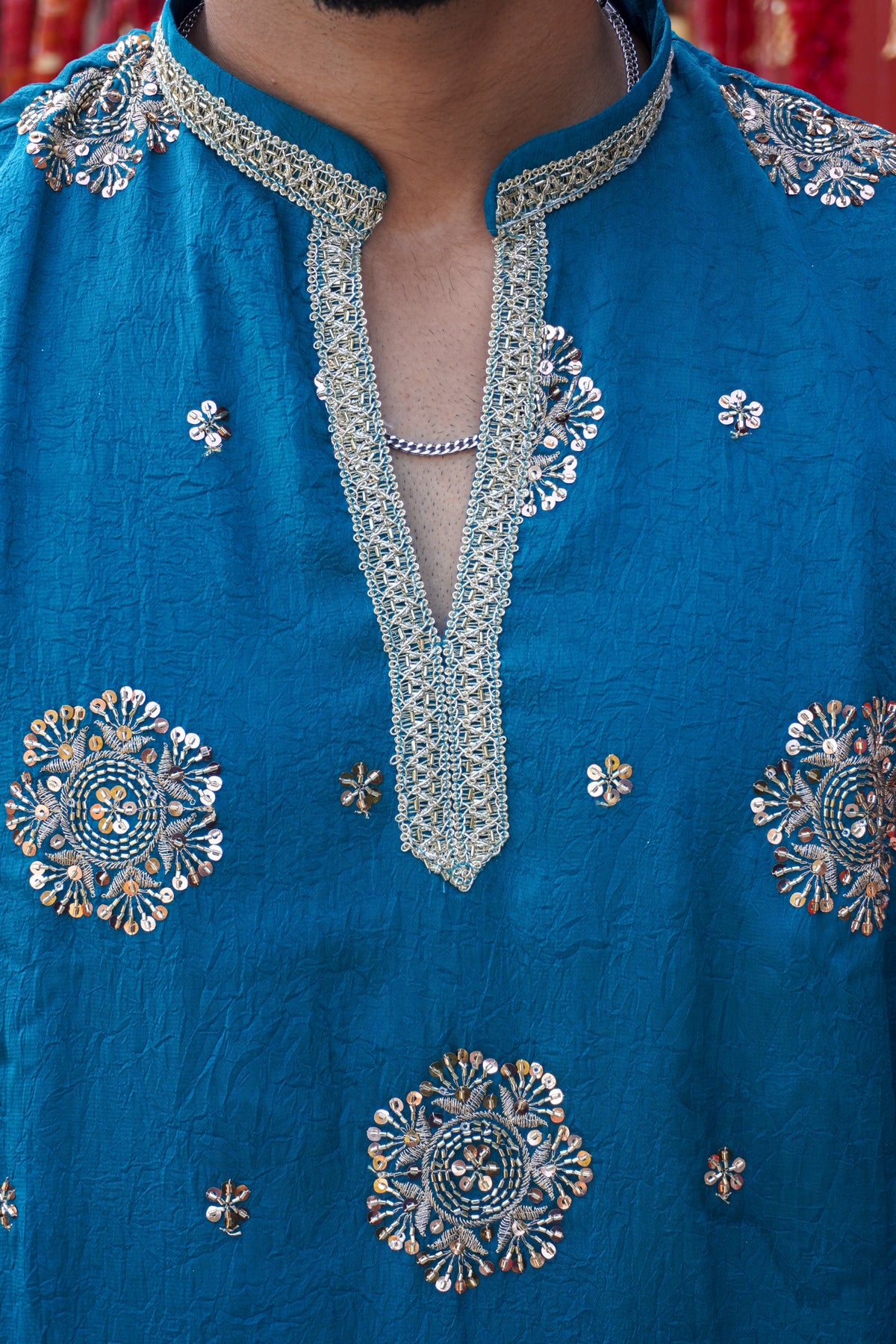 Zavian Teal Kurta