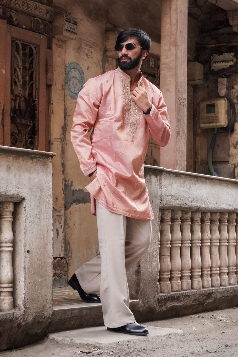 Blush Pink Embroidered Kurta