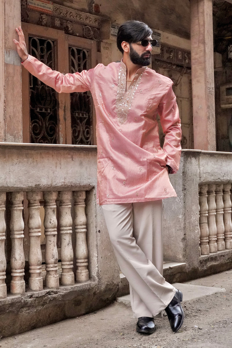 Blush Pink Embroidered Kurta