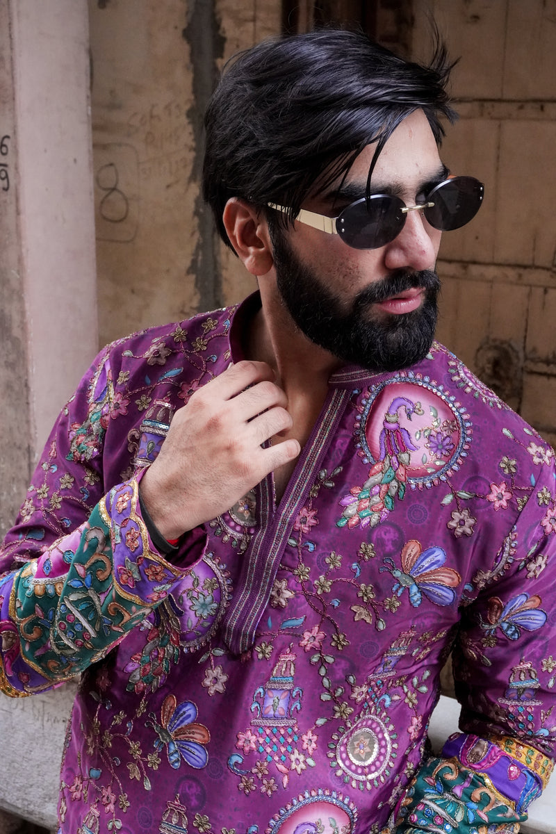 Yugant Plum Kurta
