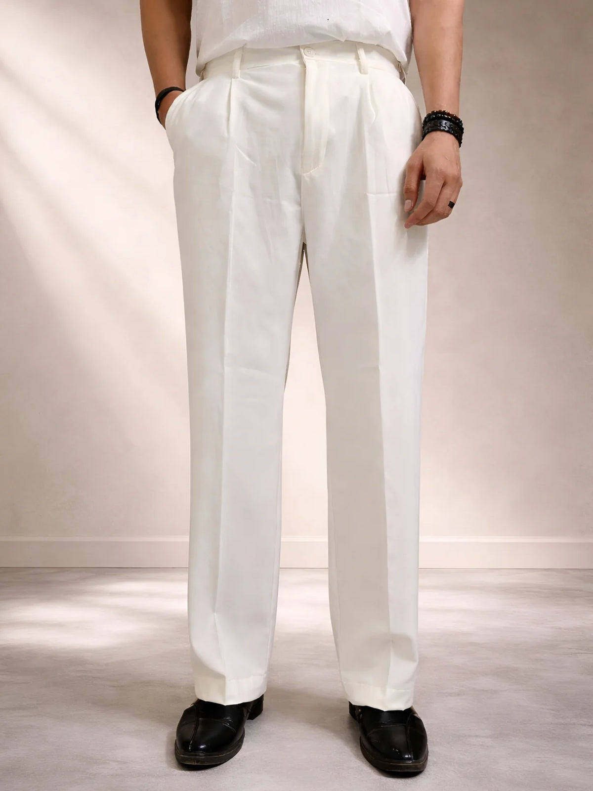 White Parallel Pants