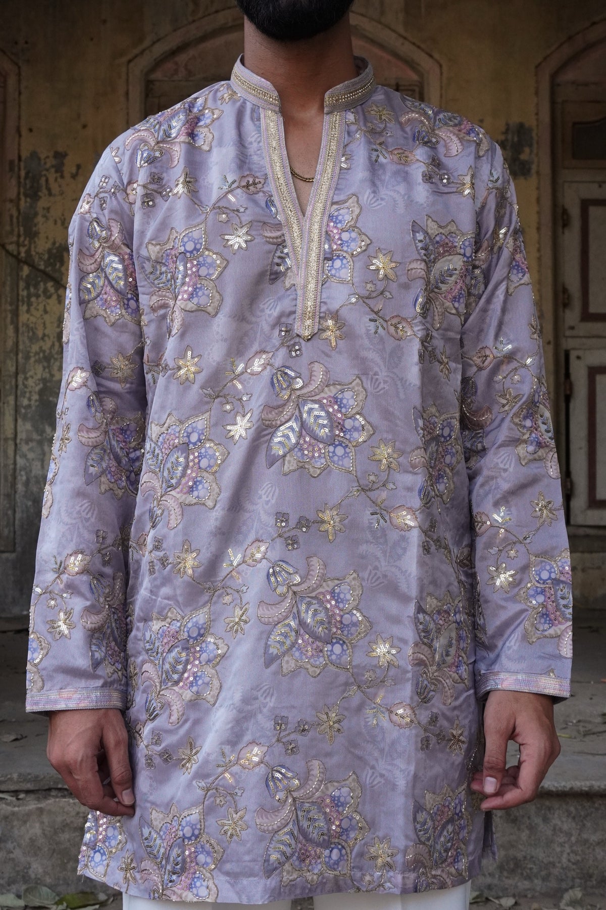 Gulnaar Embroidered Kurta full front showing floral motifs